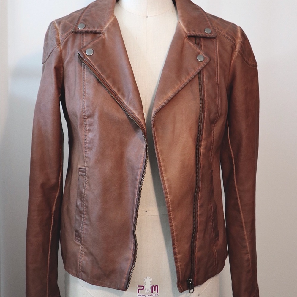 COPY - Brown Faux Leather Jacket